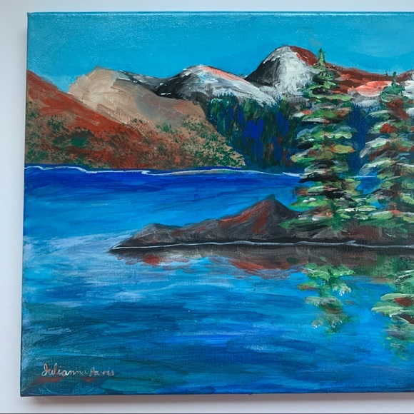 Original Acrylic Painting onCanvas called “Clove Lake” 11x14” varnished painting - Picture 4 of 7